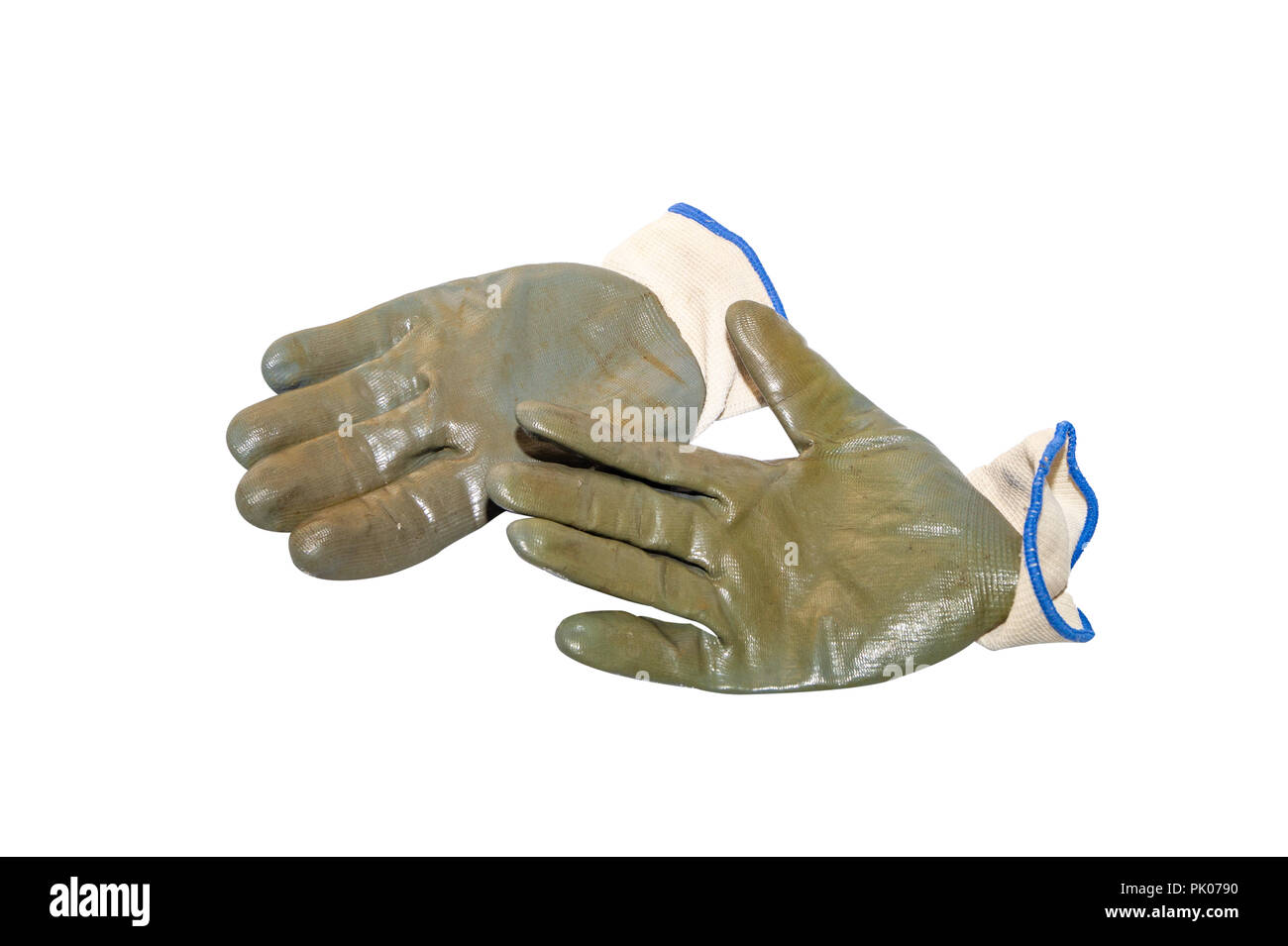 Guantes aislados sobre fondo blanco. Foto de stock