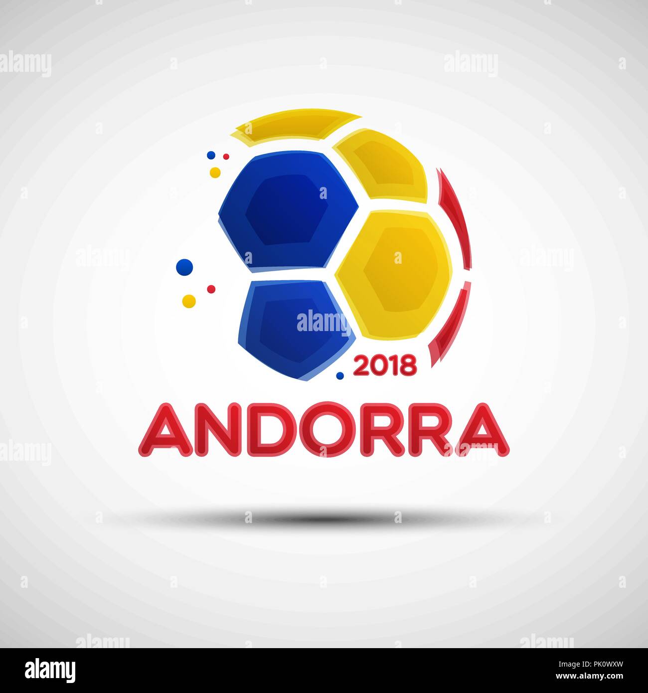 El campeonato de fútbol de banner. Bandera de Andorra. Ilustración