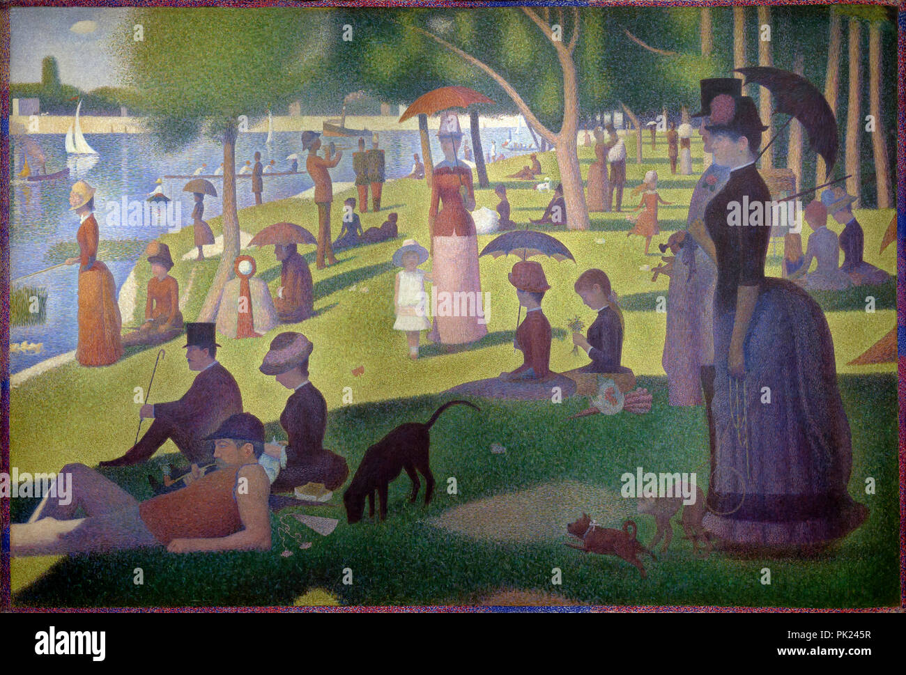 Una tarde de domingo en la isla de La Grande Jatte Georges Seurat,  1884-1886, el Instituto de Arte de Chicago, Chicago, Illinois, EE.UU.,  América del Norte Fotografía de stock - Alamy