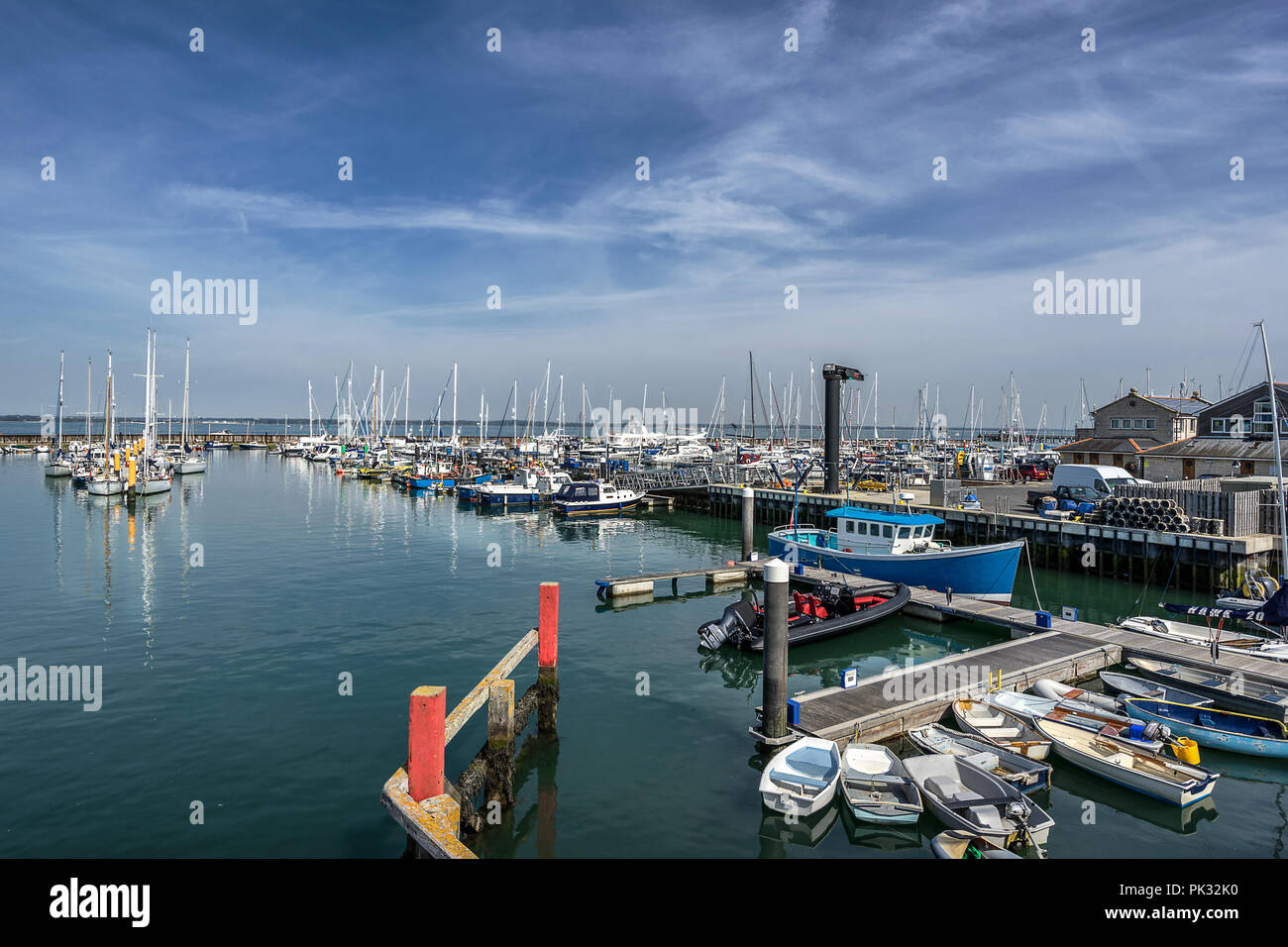 Yarmouth marina en la Isla de Wight Foto de stock