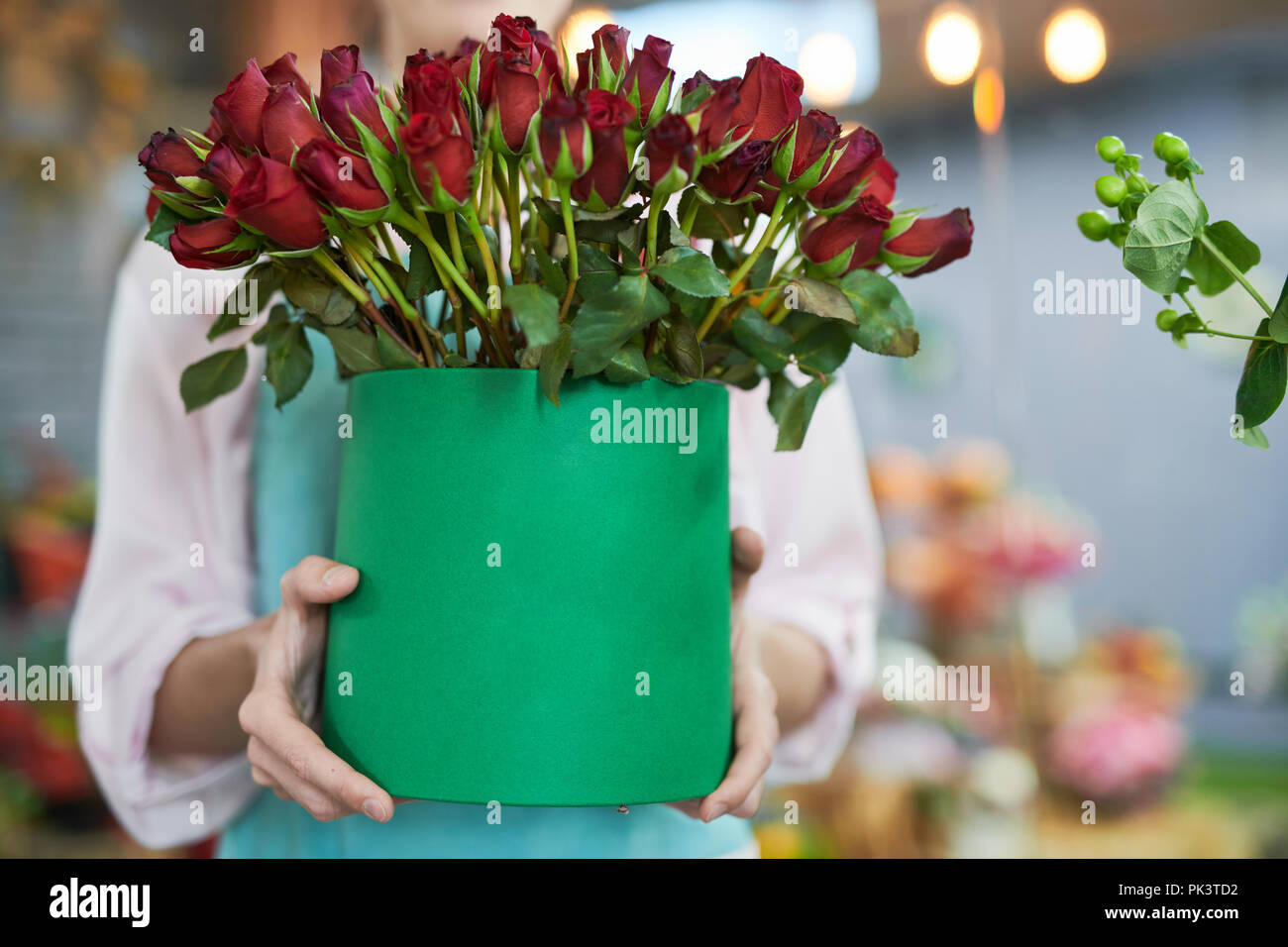 Celebración de Floristería Rosas Foto de stock