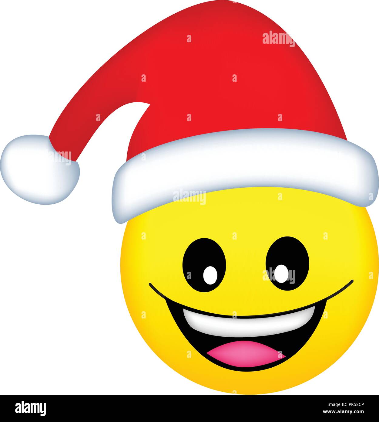 Cute Smiley Emoticones Cara Vector Santa Imagen Vector De Stock Alamy