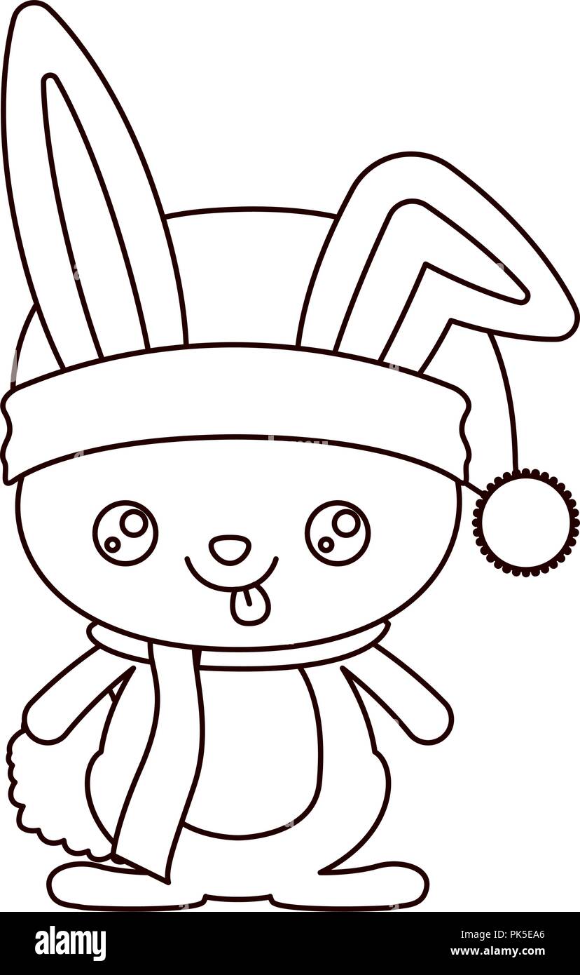 Conejo de dibujos animados feliz navidad diseño Imagen Vector de stock -  Alamy