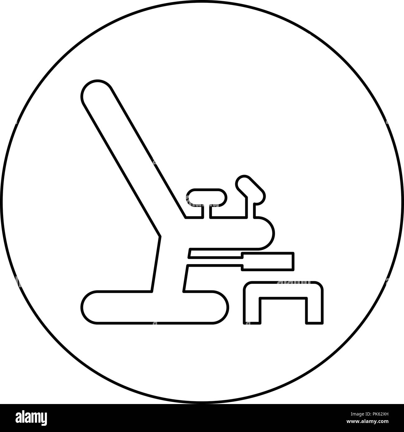 Silla ginecológica icono redondo de color negro en círculo vector