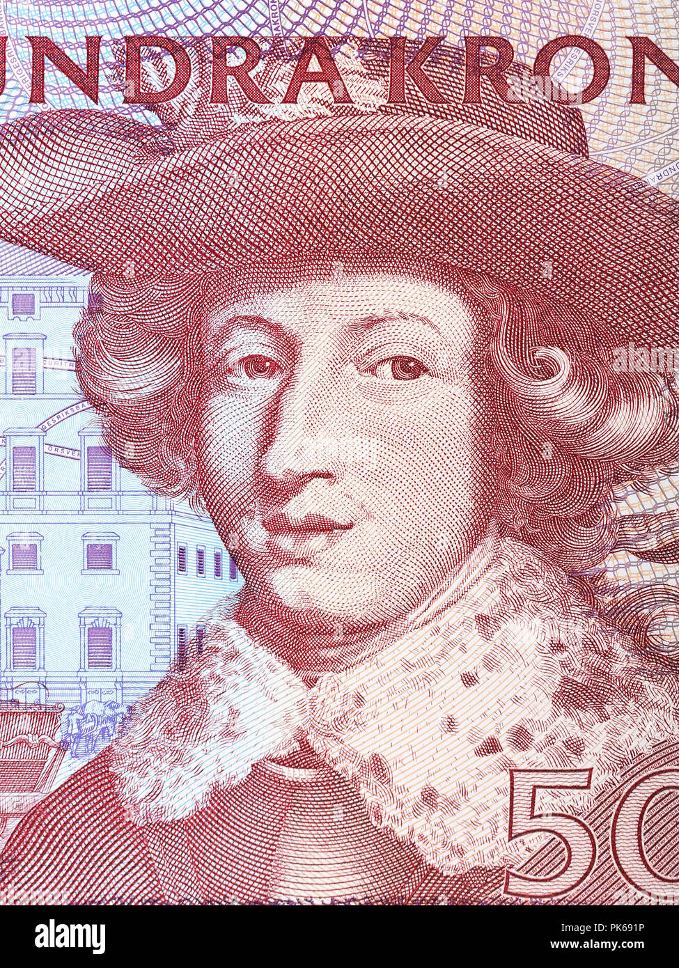 Carlos XI de Suecia, retrato del viejo Suecia dinero Foto de stock