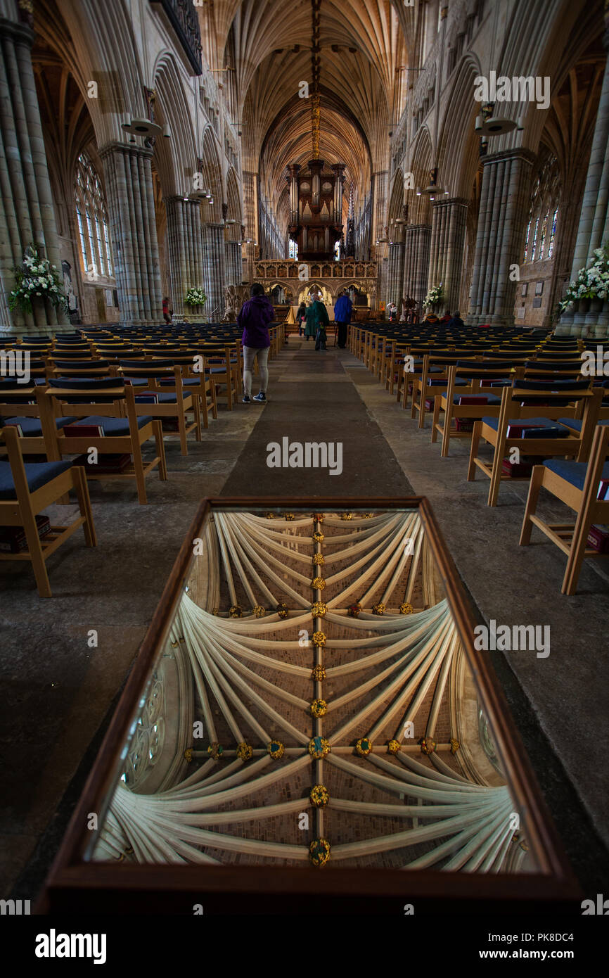 En Exteter Kathedrale, Devonshire Foto de stock