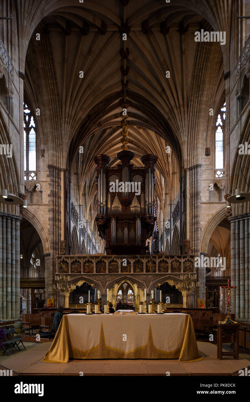 En Exteter Kathedrale, Devonshire Foto de stock