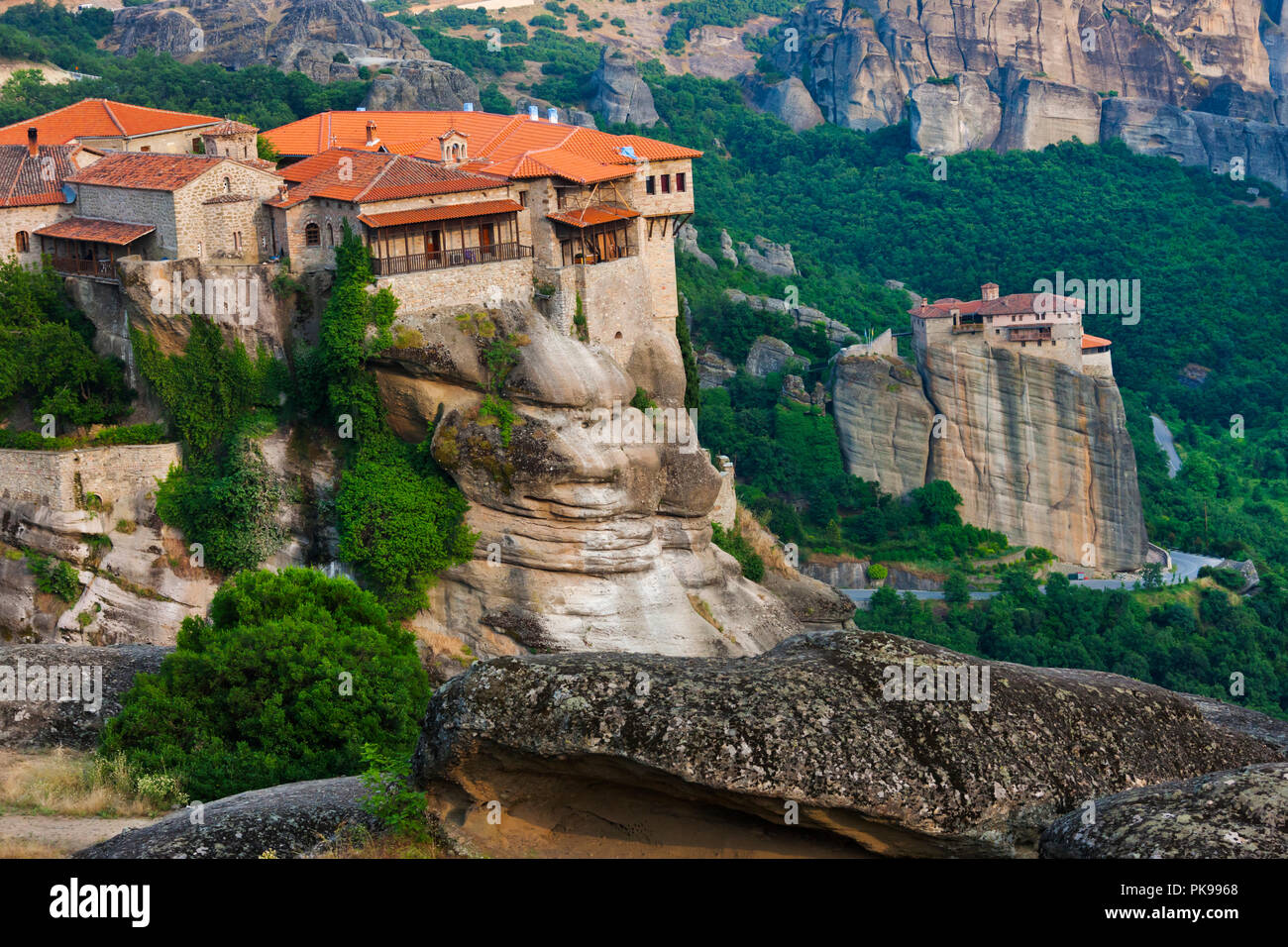 Monasterio de Varlaam, Meteora, Grecia (Patrimonio de la humanidad de la UNESCO) Foto de stock