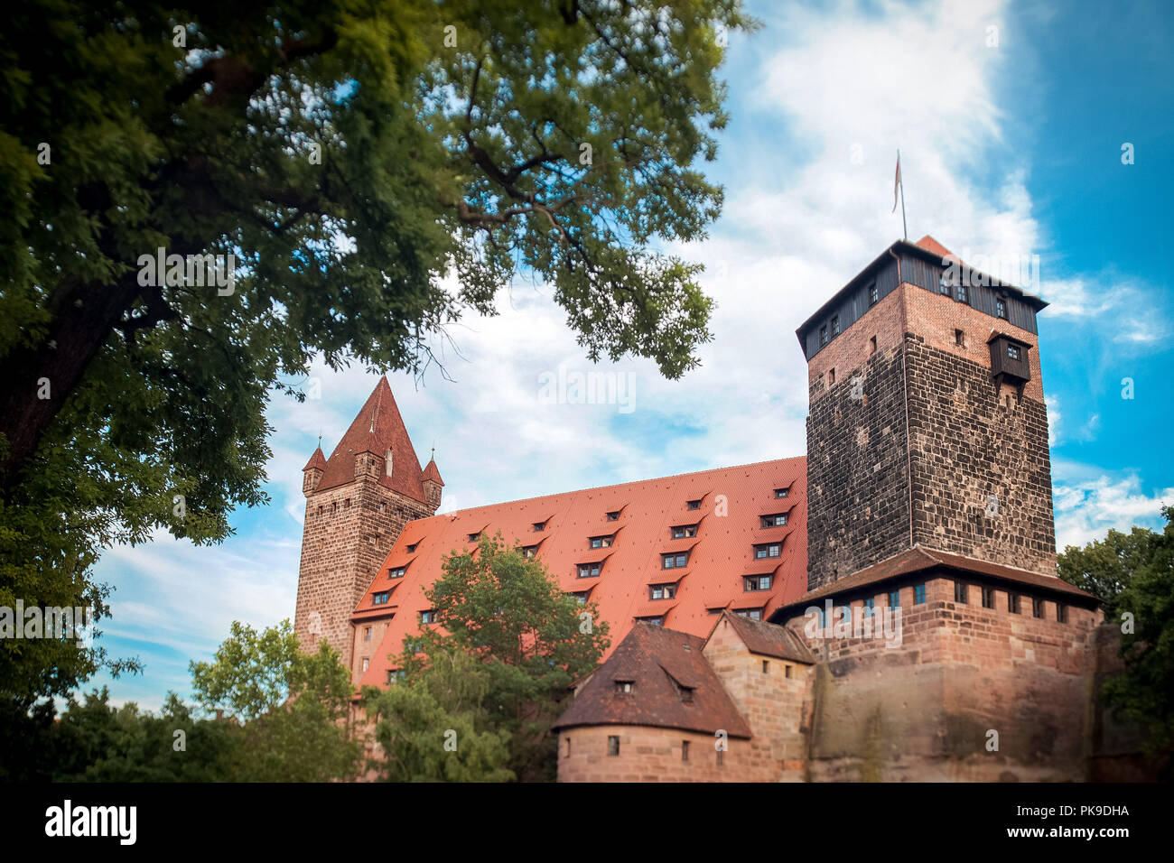 Nuremberg, Baviera, Alemania - Castillo Medieval completa Foto de stock