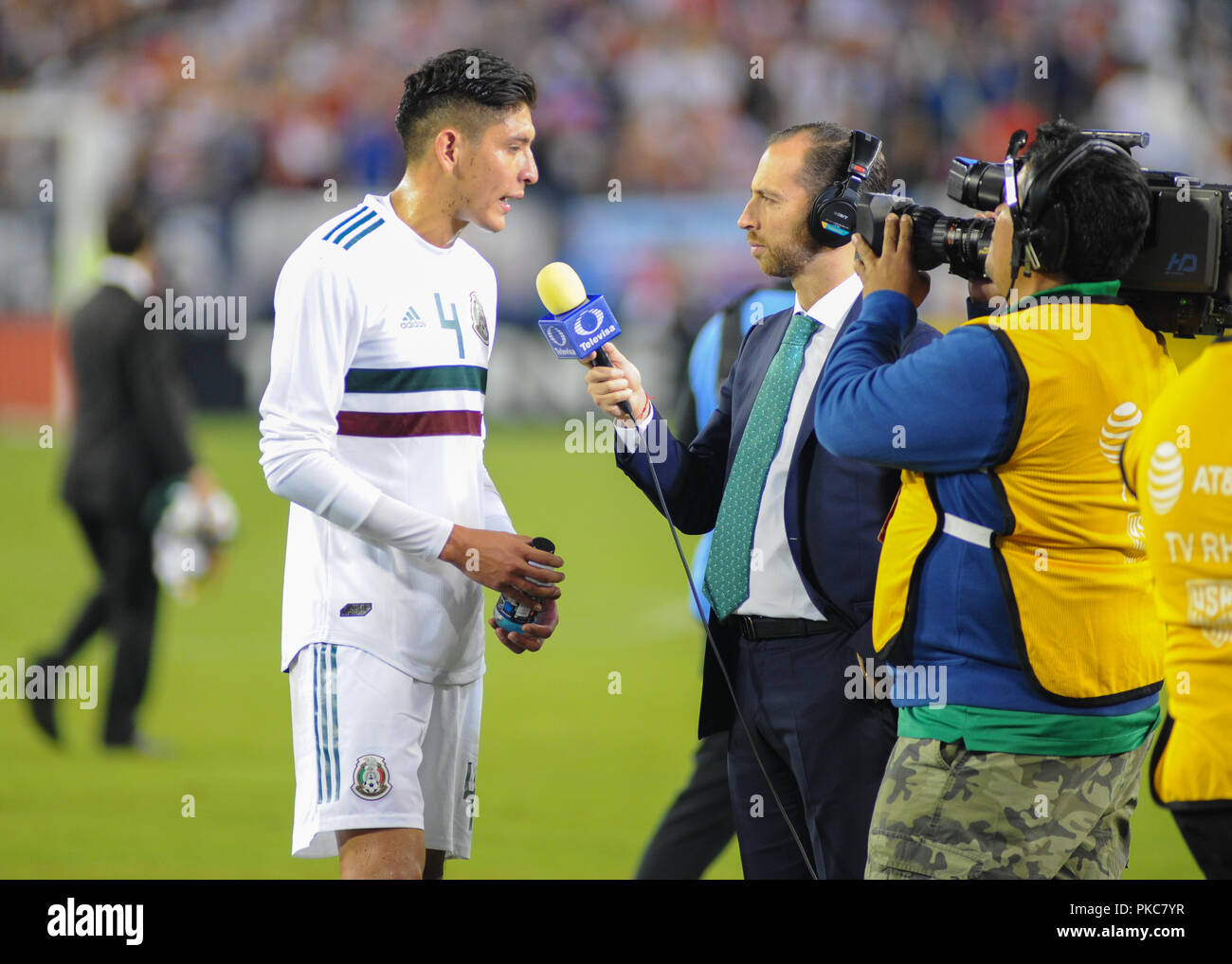 Nashville Tn Usa 11 Sep 18 Miembro Del Equipo Nacional De Mexico Y La Defensa Hombre Edson Alvarez 4 Durante La Entrevista Post Partido Con Televia En El Partido Amistoso Entre Mexico Y
