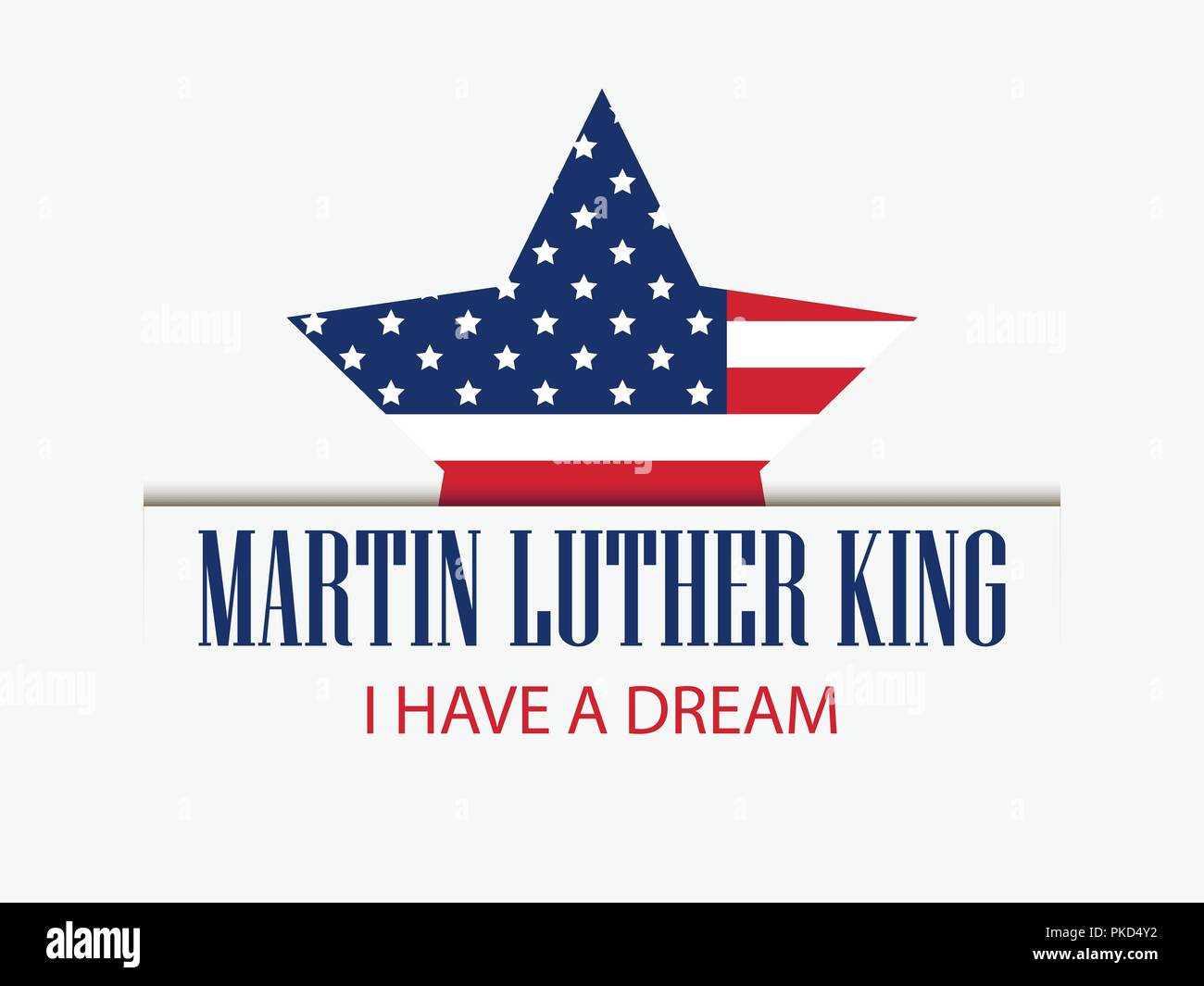 Martin luther king bandera de estados unidos Imágenes vectoriales de