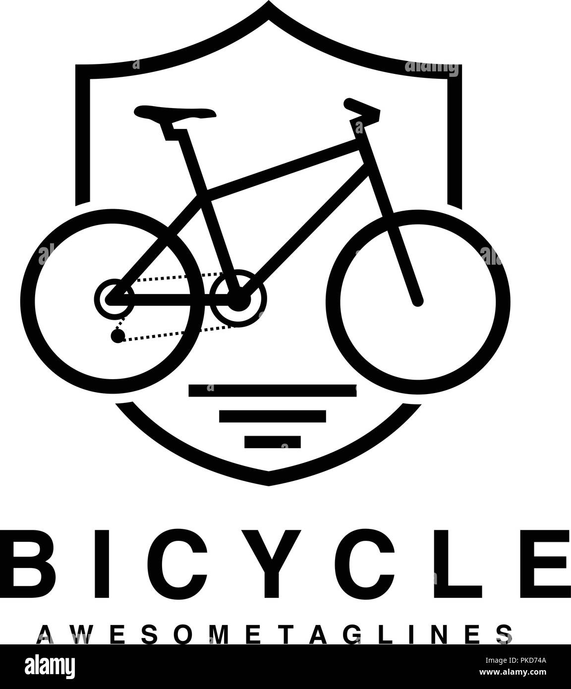 Bike esquema insignia ilustración vectorial. Icono de escudo de bicicletas  aislados. Bike rescatador logo símbolo. Diseño de logotipo para bicicleta  bicicleta. El concepto de entrenamiento bicicleta badge Imagen Vector de  stock -