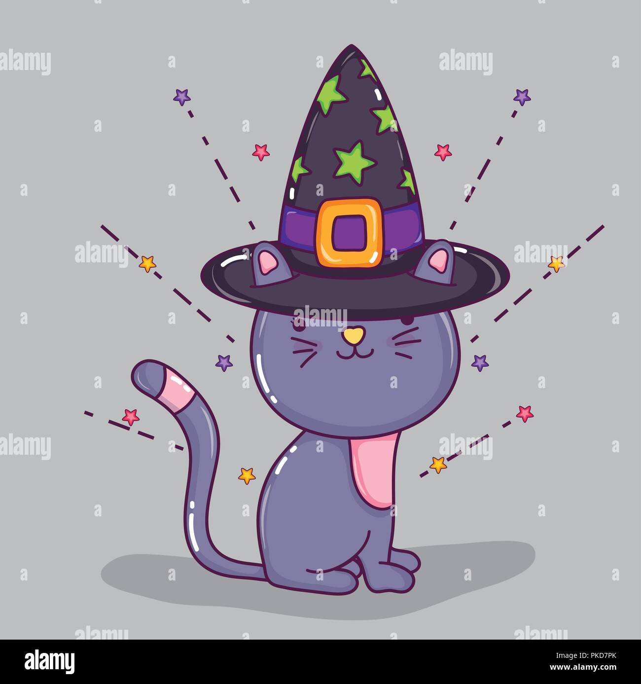 Gato de Halloween dibujos animados Imagen Vector de stock - Alamy