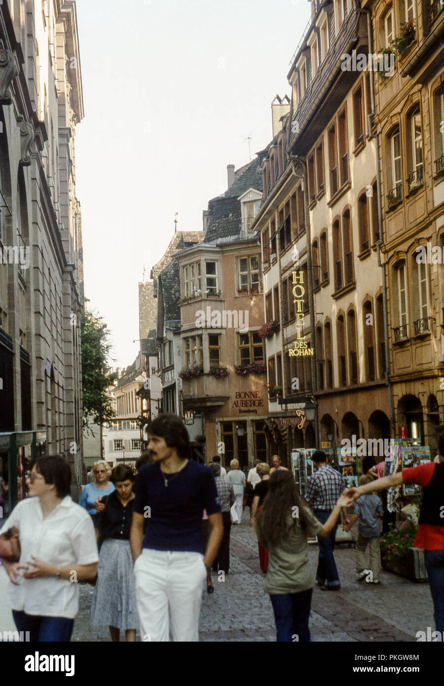 Rue du Maroquin, Strasbourg, Francia. Archivo Foto tomada a mediados de la década de 1970. Foto de stock