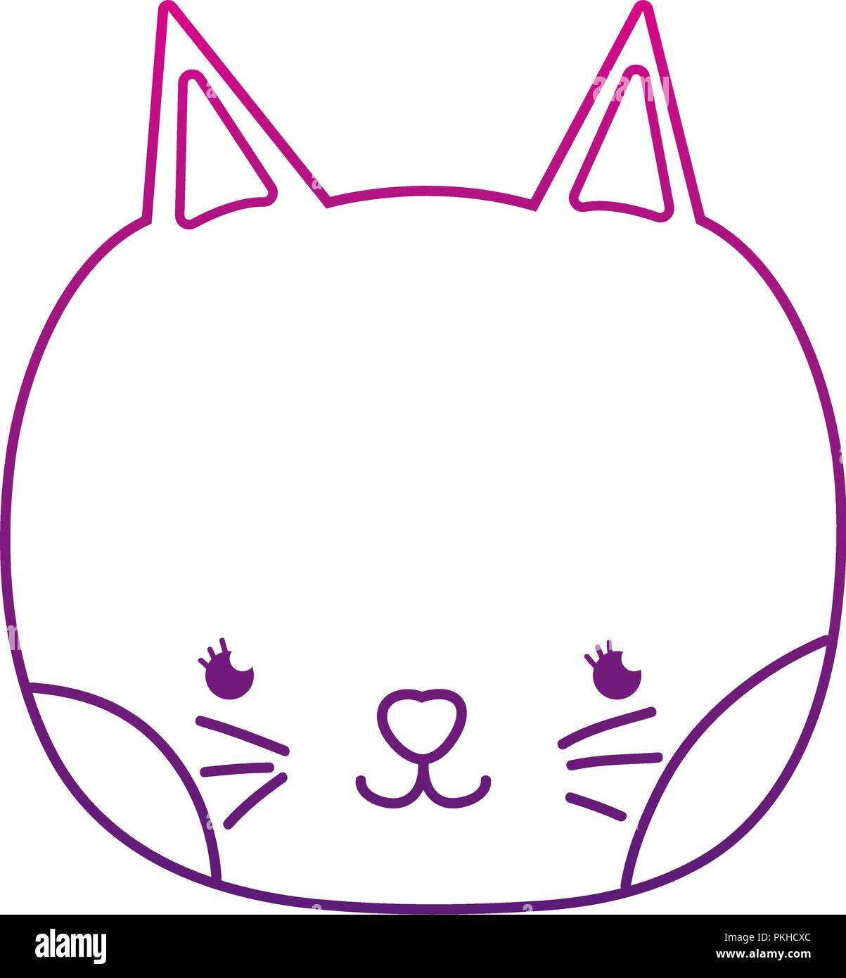 Esquema Degradadas Oferta Cat Head Bonito Animal Ilustracion Del