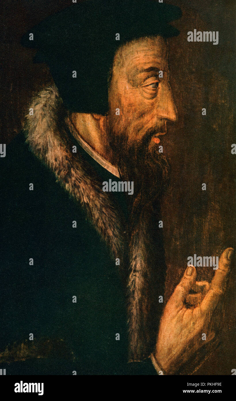 Juan Calvino, nacido Jehan Cauvin, 1509 -1564. Pastor y teólogo francés, reformador en Ginebra durante la Reforma Protestante. Foto de stock