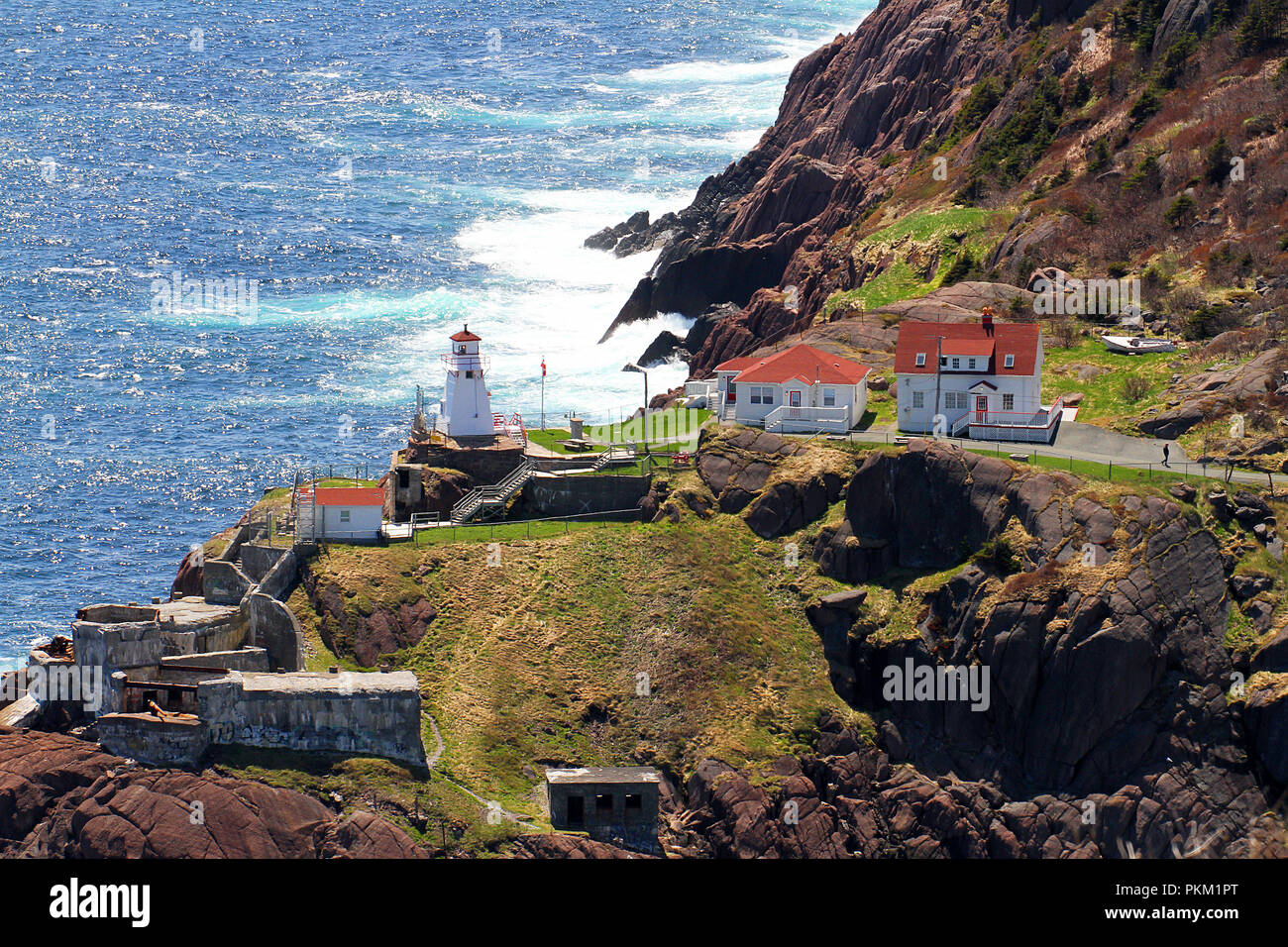 Fort Amherst Lighthouse St. Johns, Newfoundland, Canadá, Foto de stock