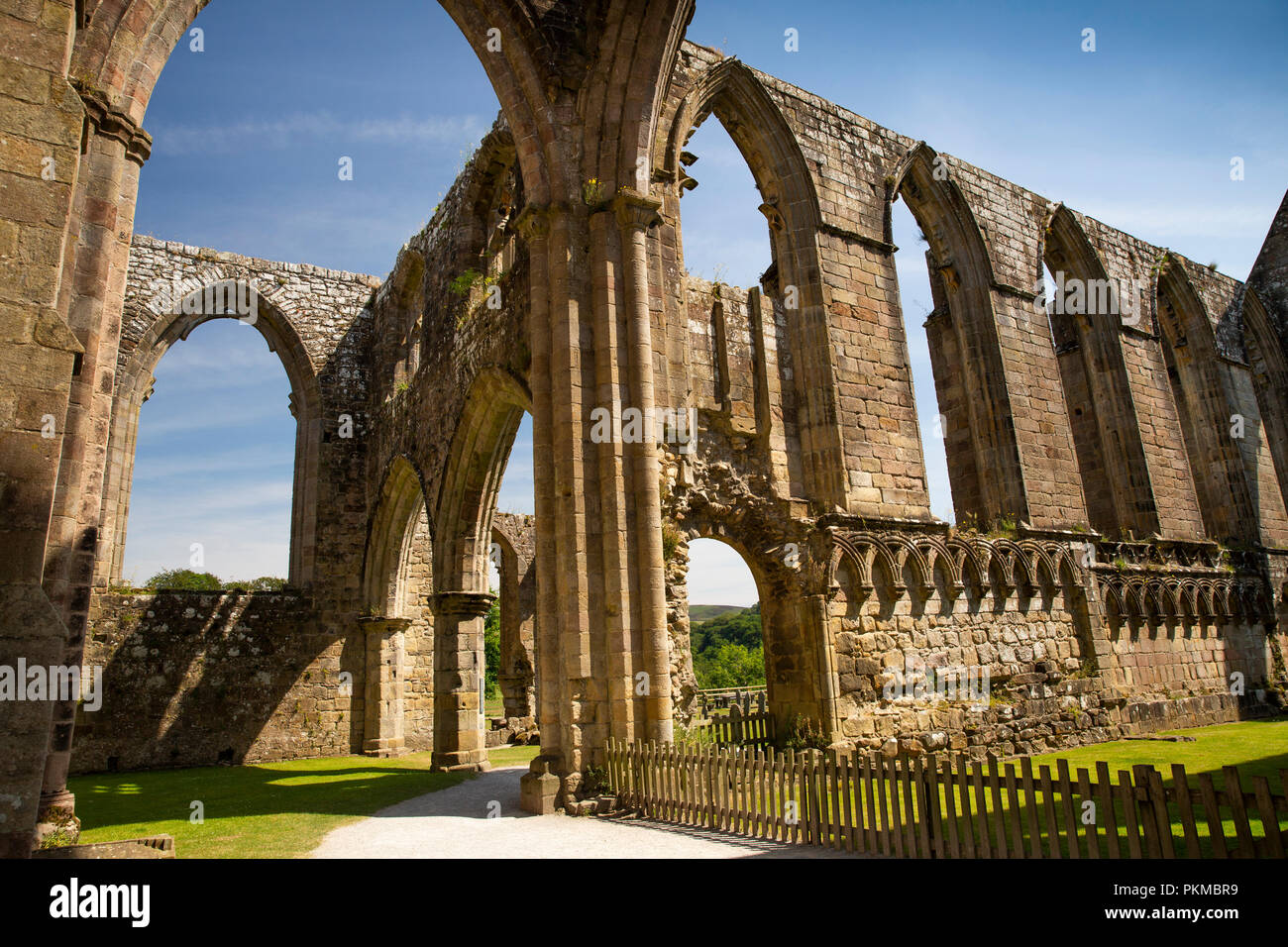 Reino Unido, Yorkshire, Wharfedale, Bolton Abbey, las ruinas del convento agustino de 1154 Foto de stock