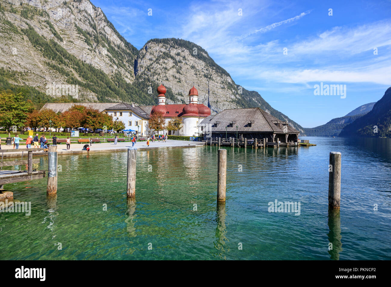 Famoso Monasterio de St.Bartholomä - Berchtesgaden en el sur de Alemania Foto de stock