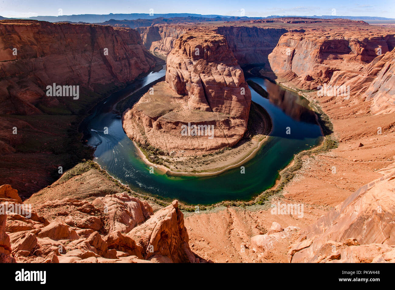 Página de Horsewhoe Bend Arizona con Río Colarado Grand Canyon Foto de stock