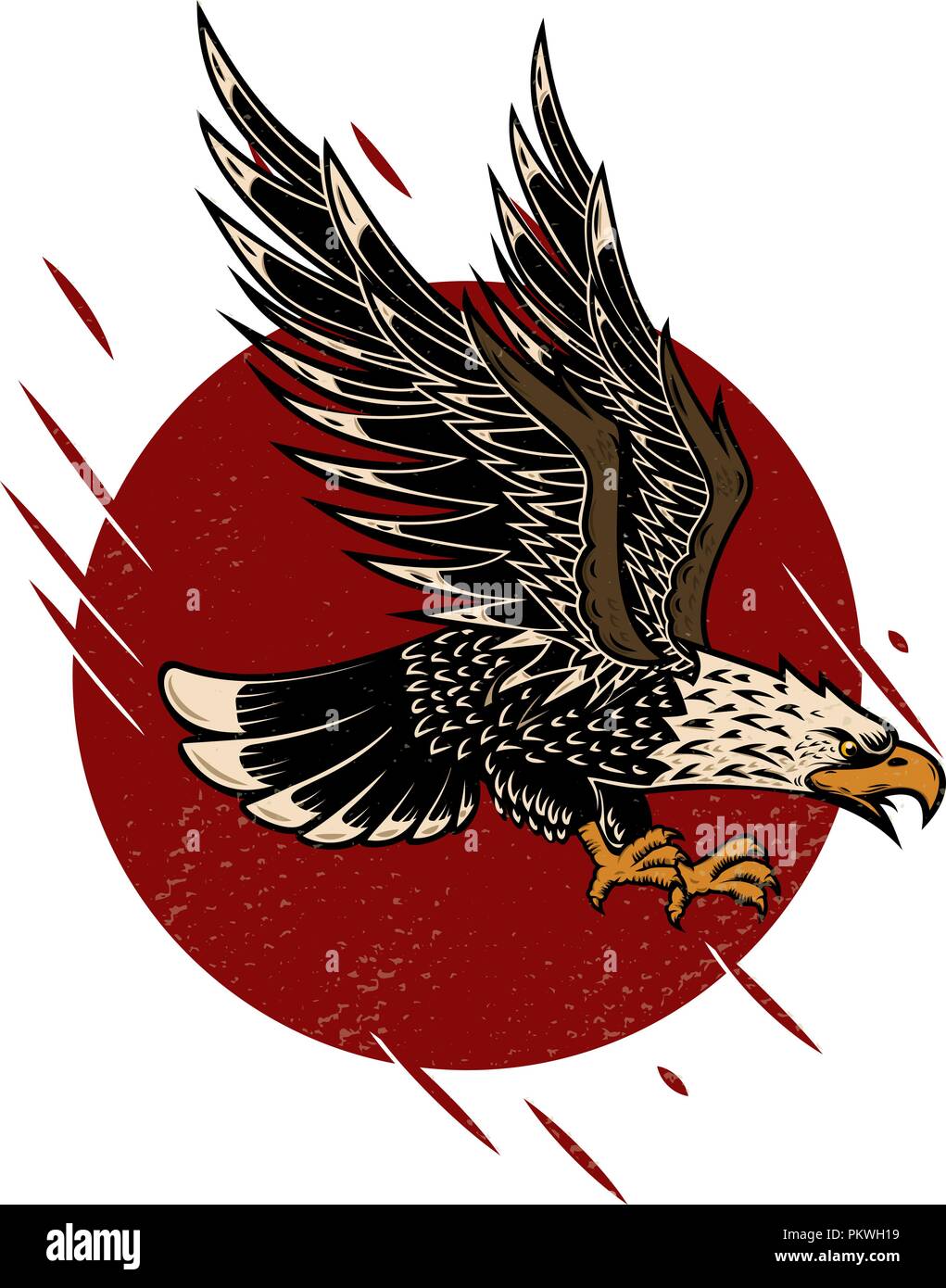 Ilustración del águila en la vieja escuela estilo de tatuaje. Elemento de  diseño de carteles, prospectos, emblema, signo. Ilustración vectorial  Imagen Vector de stock - Alamy