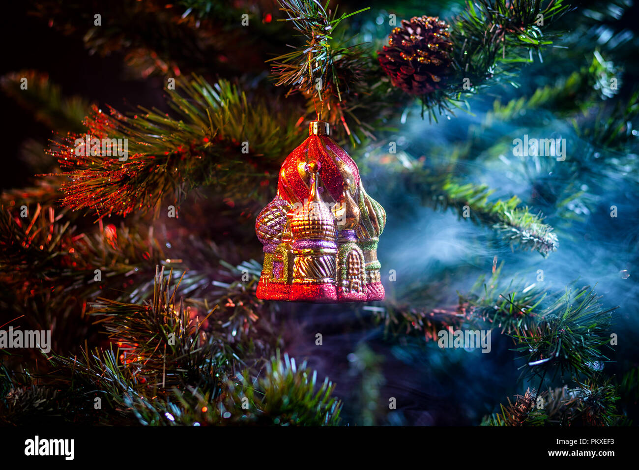 Rojo Brillante Decoración Bolas De Navidad Kremlin Con Casa