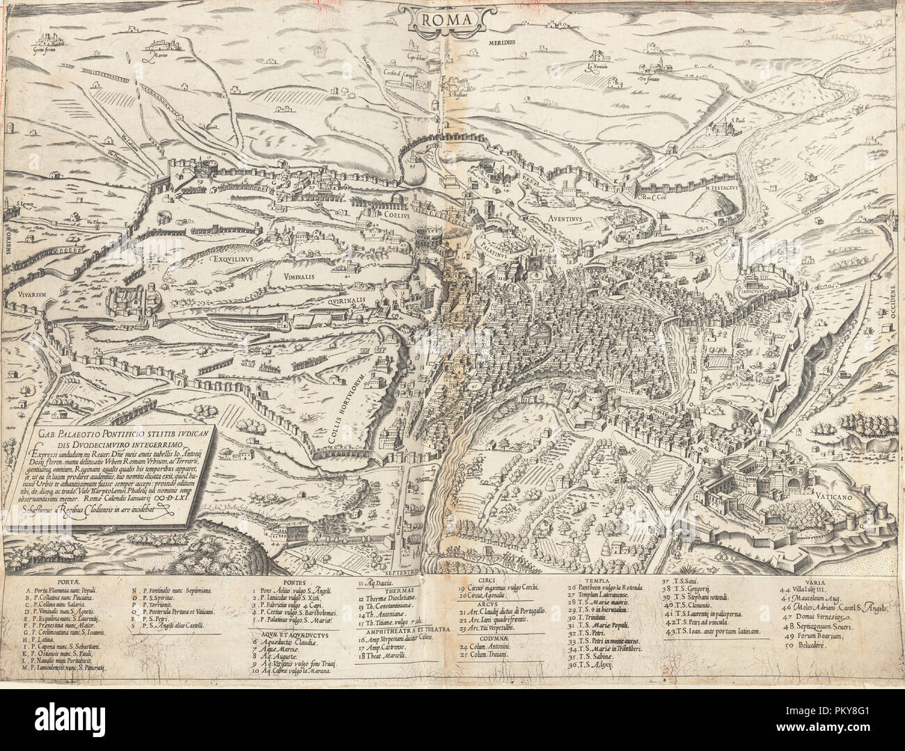 Mapa Topografico De La Roma Moderna Fecha 1561 Dimensiones Total 41 4 X 55 Cm 16