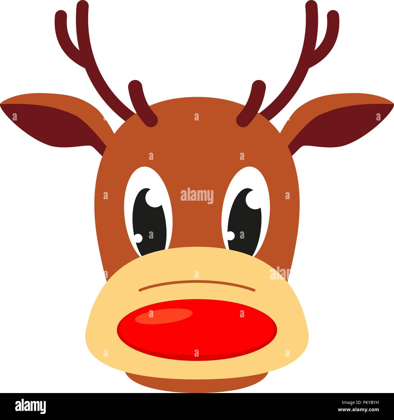 Coloridos dibujos animados de cabeza de reno Imagen Vector de stock - Alamy