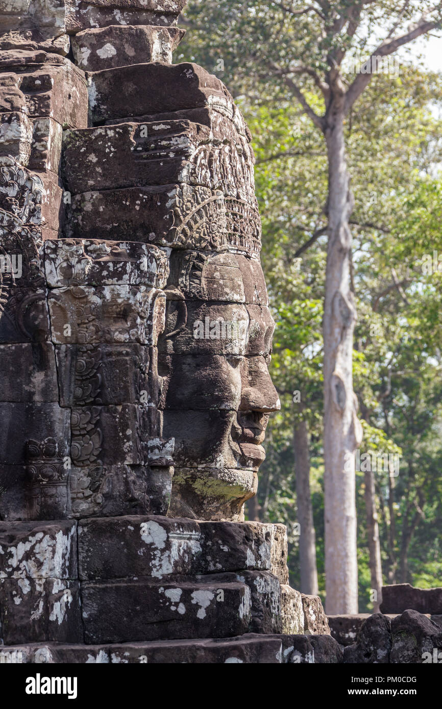 Antiguo castillo Bayon, Angkor Thom, Camboya. Vintage. Foto de stock
