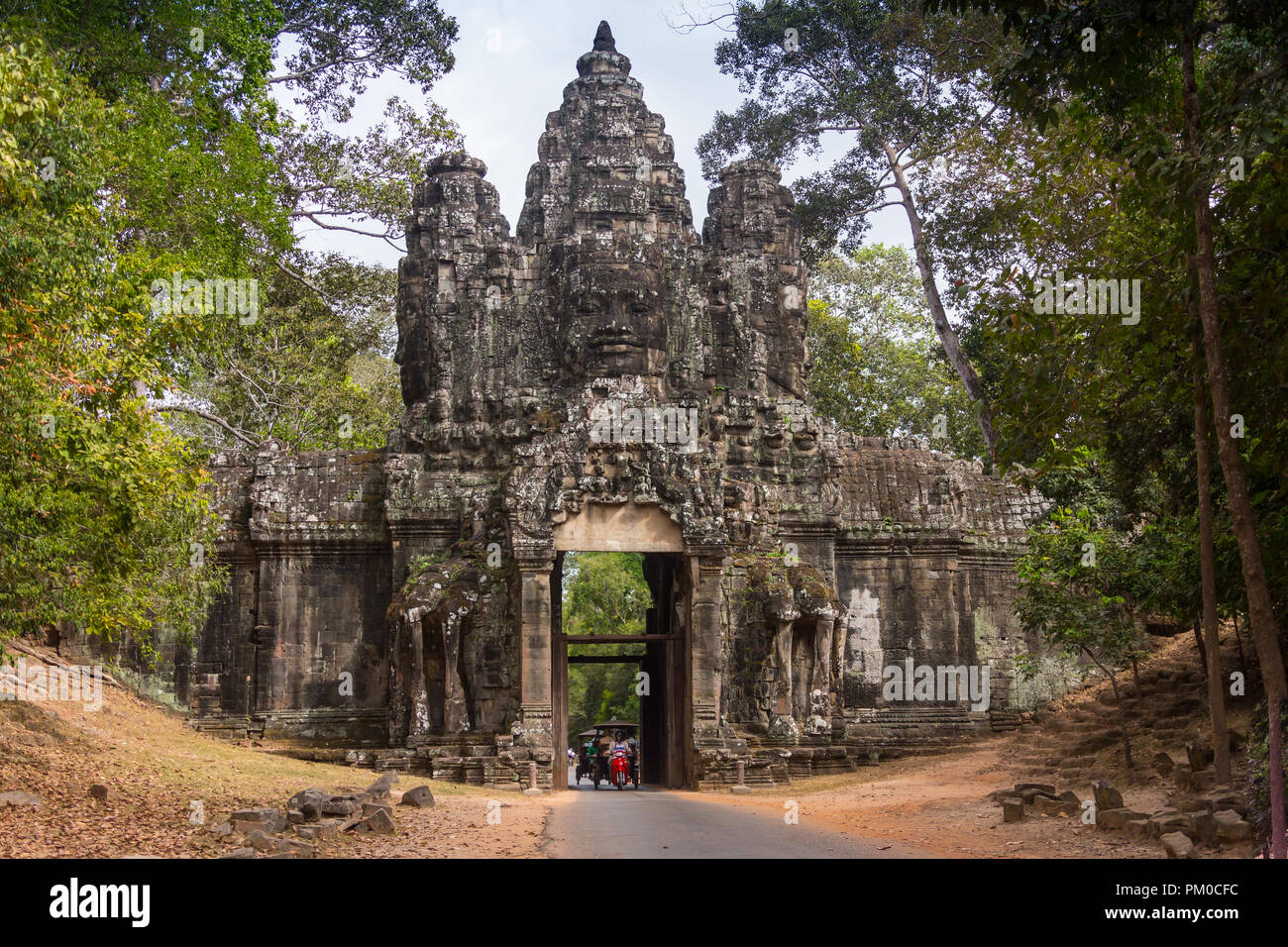 Antiguo castillo Bayon, Angkor Thom, Camboya. Vintage. Foto de stock