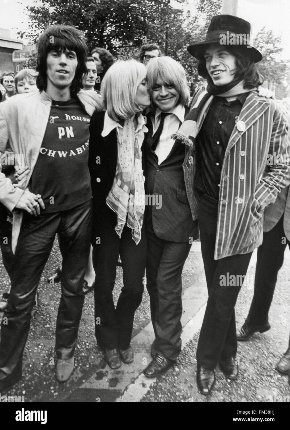 Keith Richards, Brian Jones y Mick Jagger, de los Rolling Stones, circa