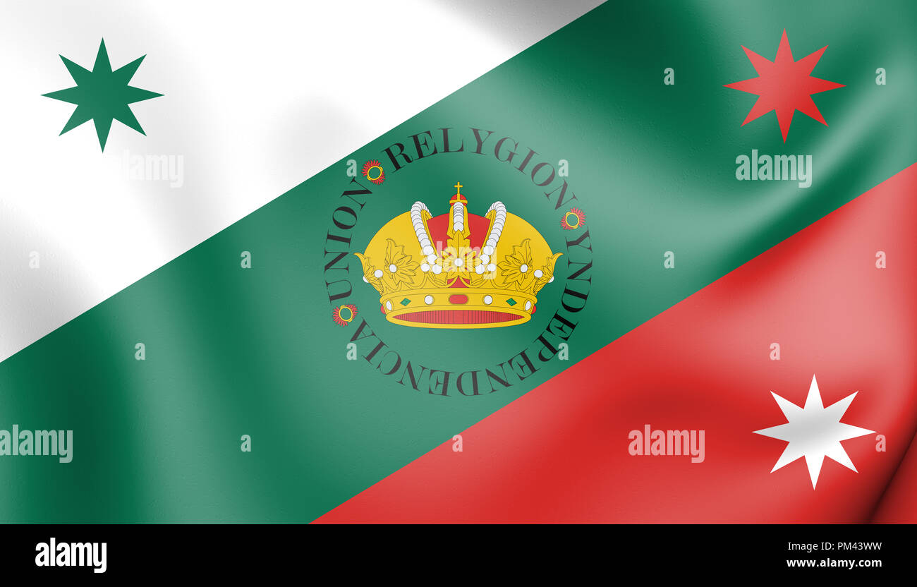 3D La Bandera Mexicana de Regency (primera bandera del Imperio Mexicano