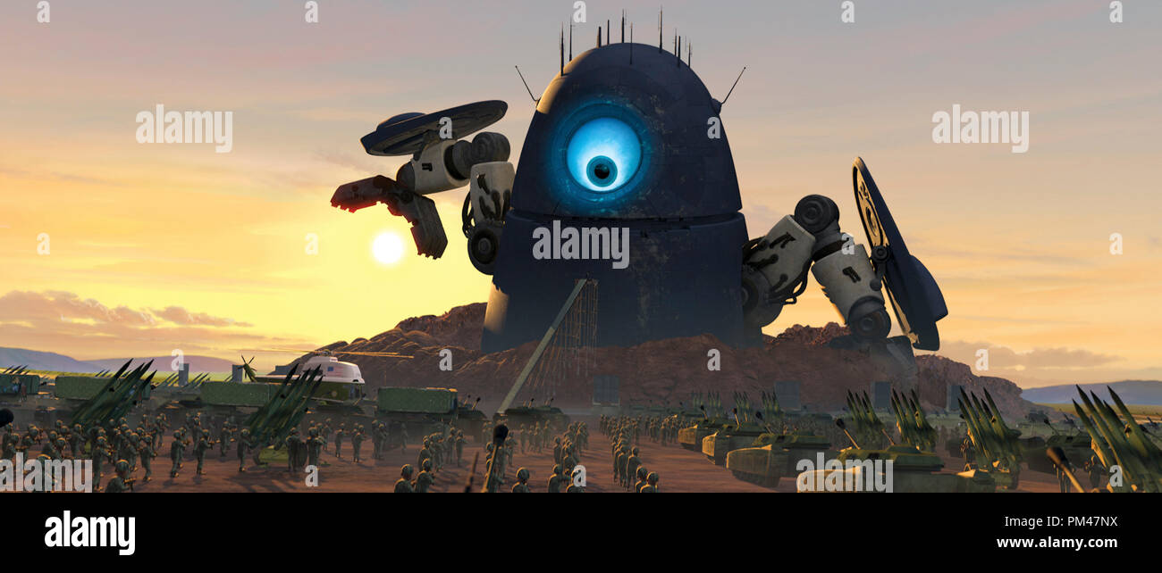 El misterioso robot alienígena resulta ser muy hostil. DreamWorks Animation  SKG presenta "Monstruos vs. Aliens", una liberación de Paramount Pictures  2009 Fotografía de stock - Alamy
