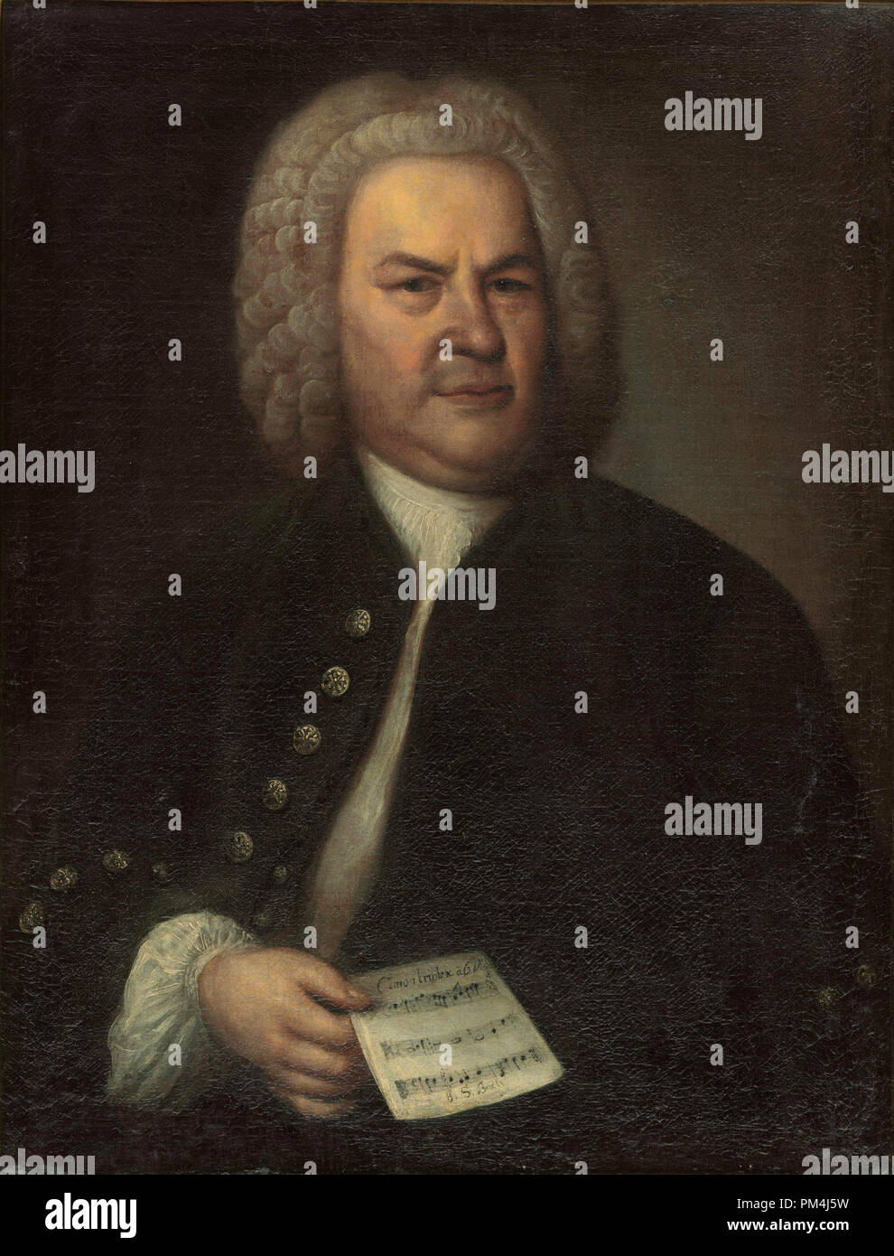 Johann Sebastian Bach (1685-1750)- la pintura por Elias Gottlob Haussmann 1746. Ubicación actual de pintura, Stadtgeschichtliches Museum de Leipzig, Alemania Archivo de referencia # 1003 541tha Foto de stock