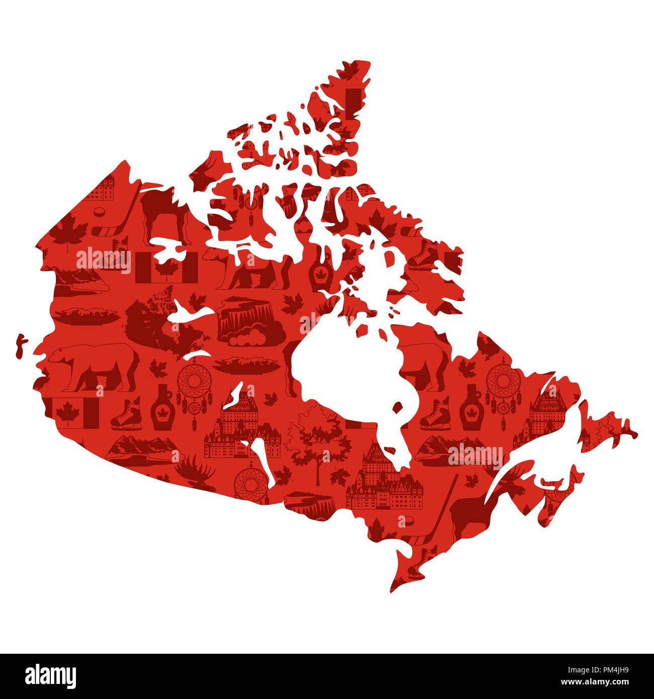 Ilustración de Canadá mapa. Ilustración del Vector