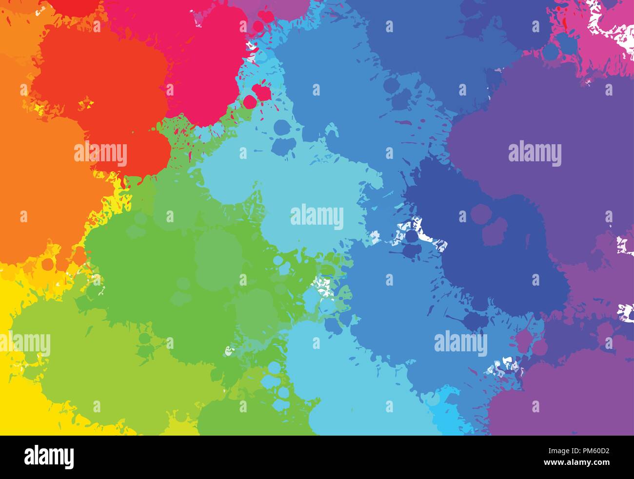 Dibujado a mano salpicaduras colorido patrón, vector de fondo para imprimir decoración. Espacio de color CMYK. Ilustración del Vector