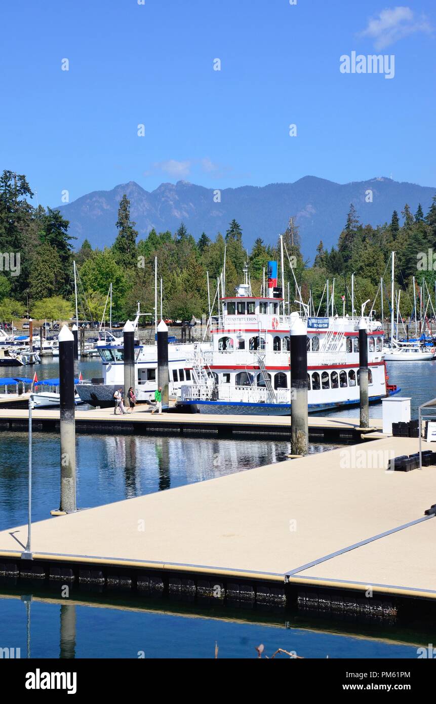 El puerto de Vancouver, Vancouver, British Columbia, Canadá Foto de stock