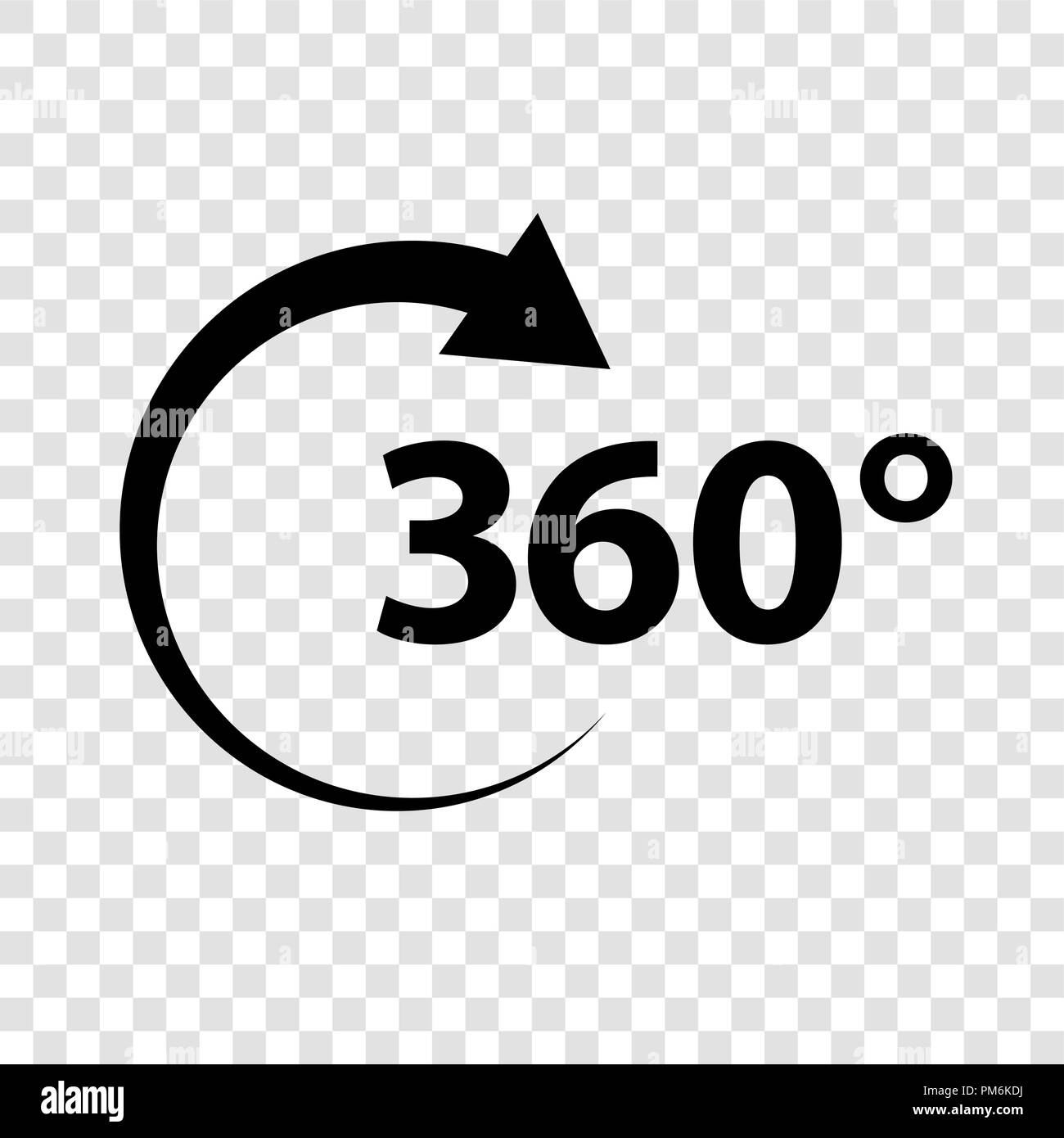 Icono de señal de 360 grados de ángulo de geometría de símbolos matemáticos rotación completa ilustración vectorial EPS10 Ilustración del Vector