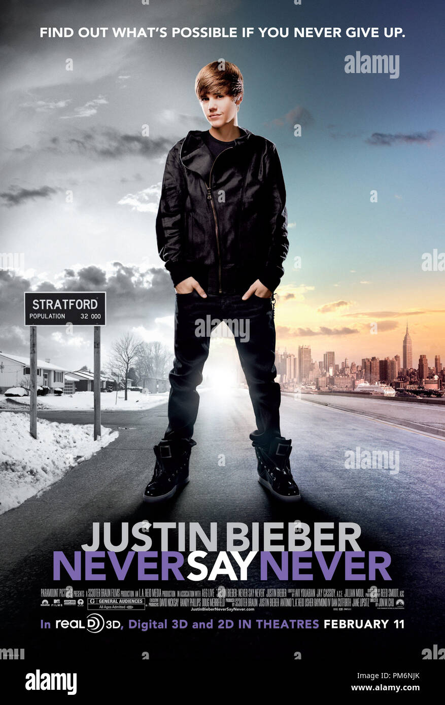 Paramount Pictures' Justin Bieber: nunca digas nunca jamás. Foto de stock