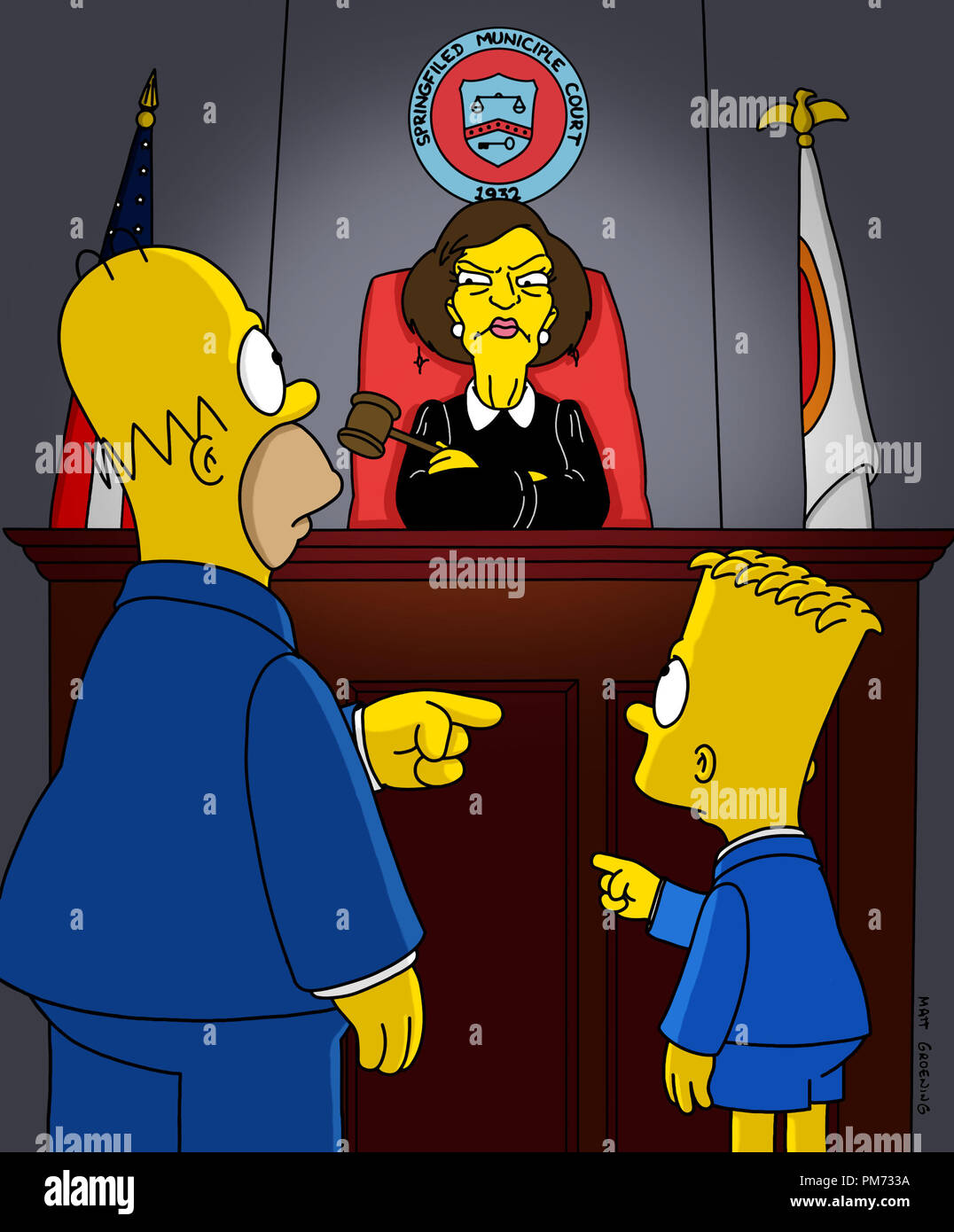 Cine / Publicidad todavía sigue de 'Los Simpsons' episodio: 'El Padre Rap' Homer  Simpson, Bart Simpson, el juez daño, 4 de noviembre de 2001 Archivo de  referencia # 30847129THA sólo para uso