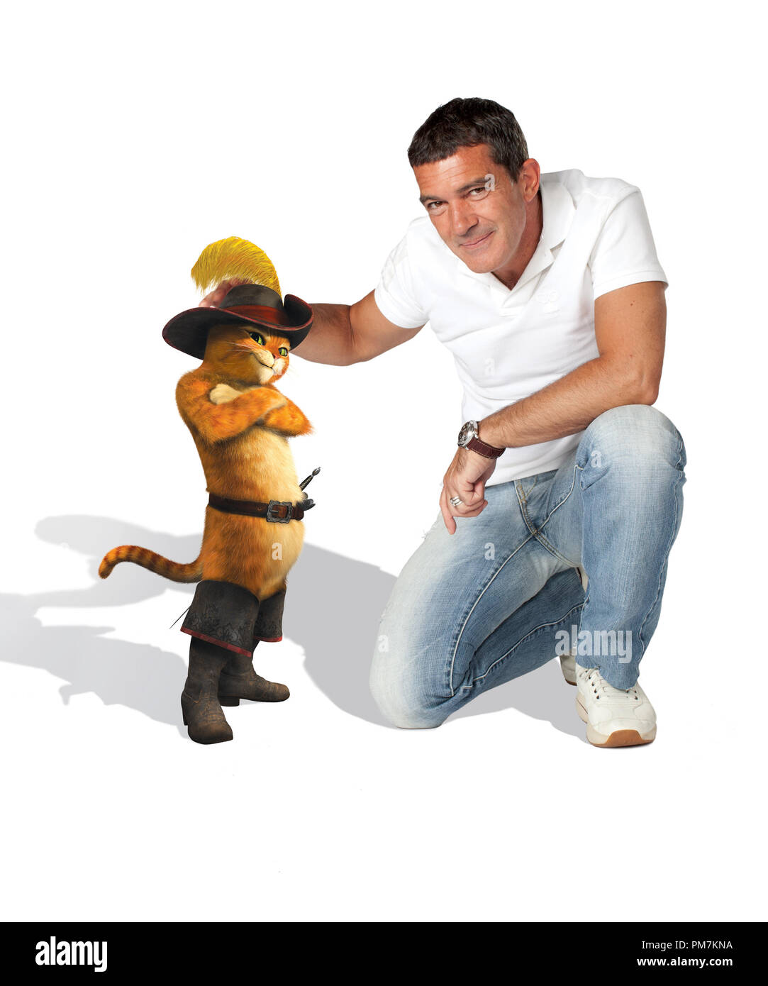 Las voces de Antonio Banderas, El Gato con Botas en DreamWorks Animation EL GATO CON BOTAS, que será estrenada por Paramount Pictures Foto de stock