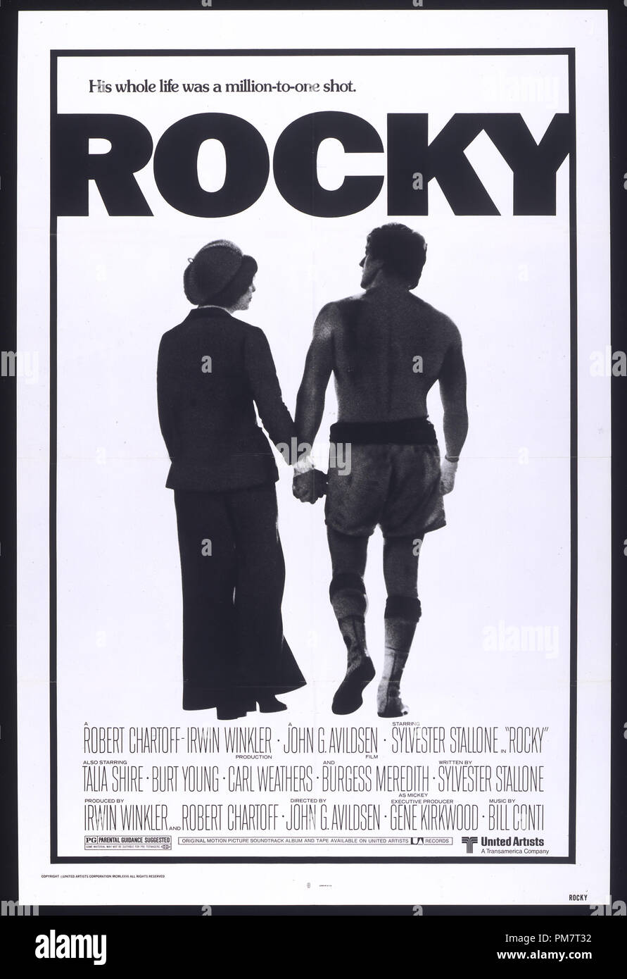 Las ilustraciones de la película 'Rocky' - Poster 1976 MGM Referencia de archivo # 31386 528tha Foto de stock