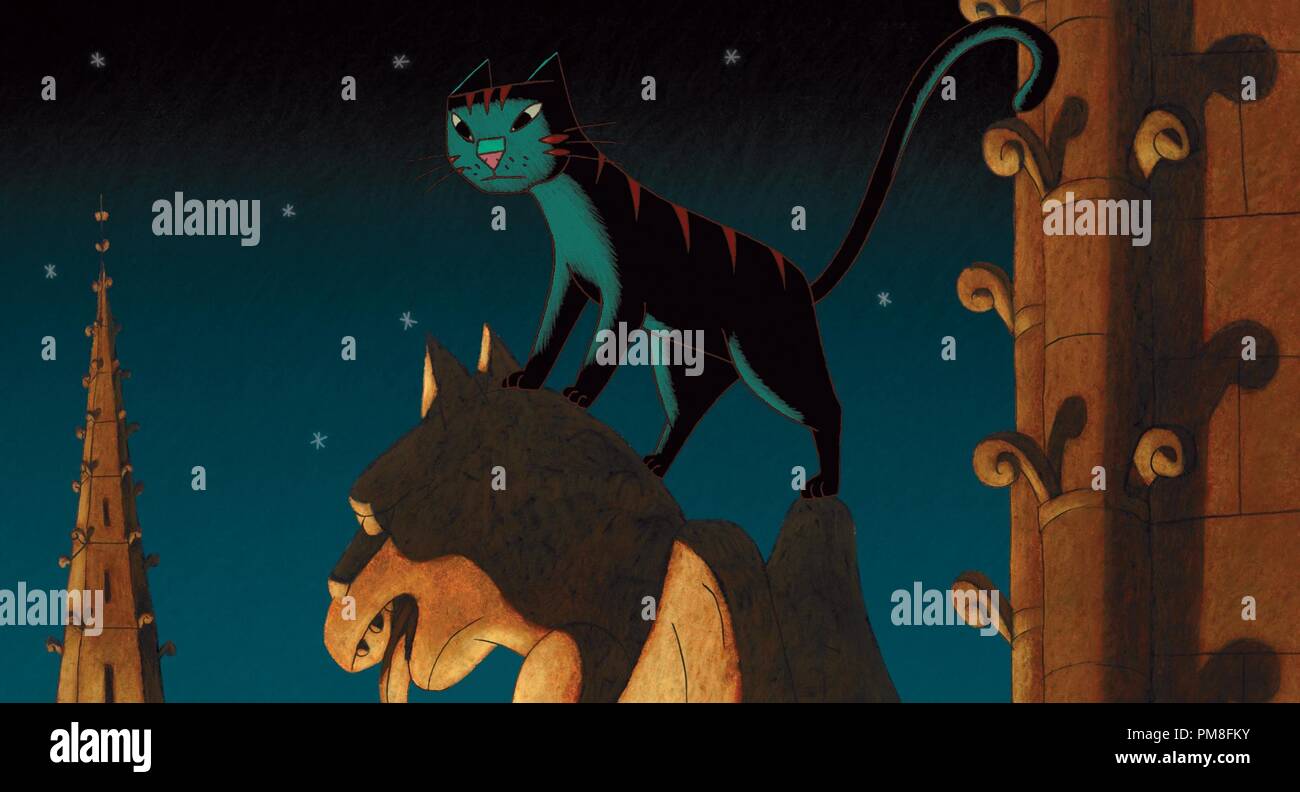 Nominado: mejor película de animación del año, "Un Gato en París" (GKIDS) Alain Gagnol y Jean-Loup Felicioli un gato en París todavía Foto de stock