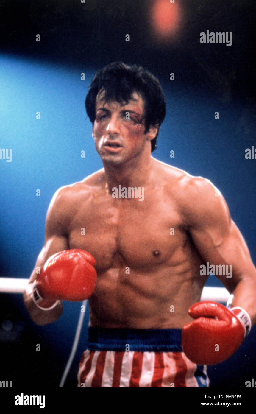 Studio publicidad todavía de 'Rocky IV' Sylvester Stallone © 1985 MGM/UA Todos Los Derechos Reservados Archivo de referencia # 31703102THA sólo para uso editorial Foto de stock