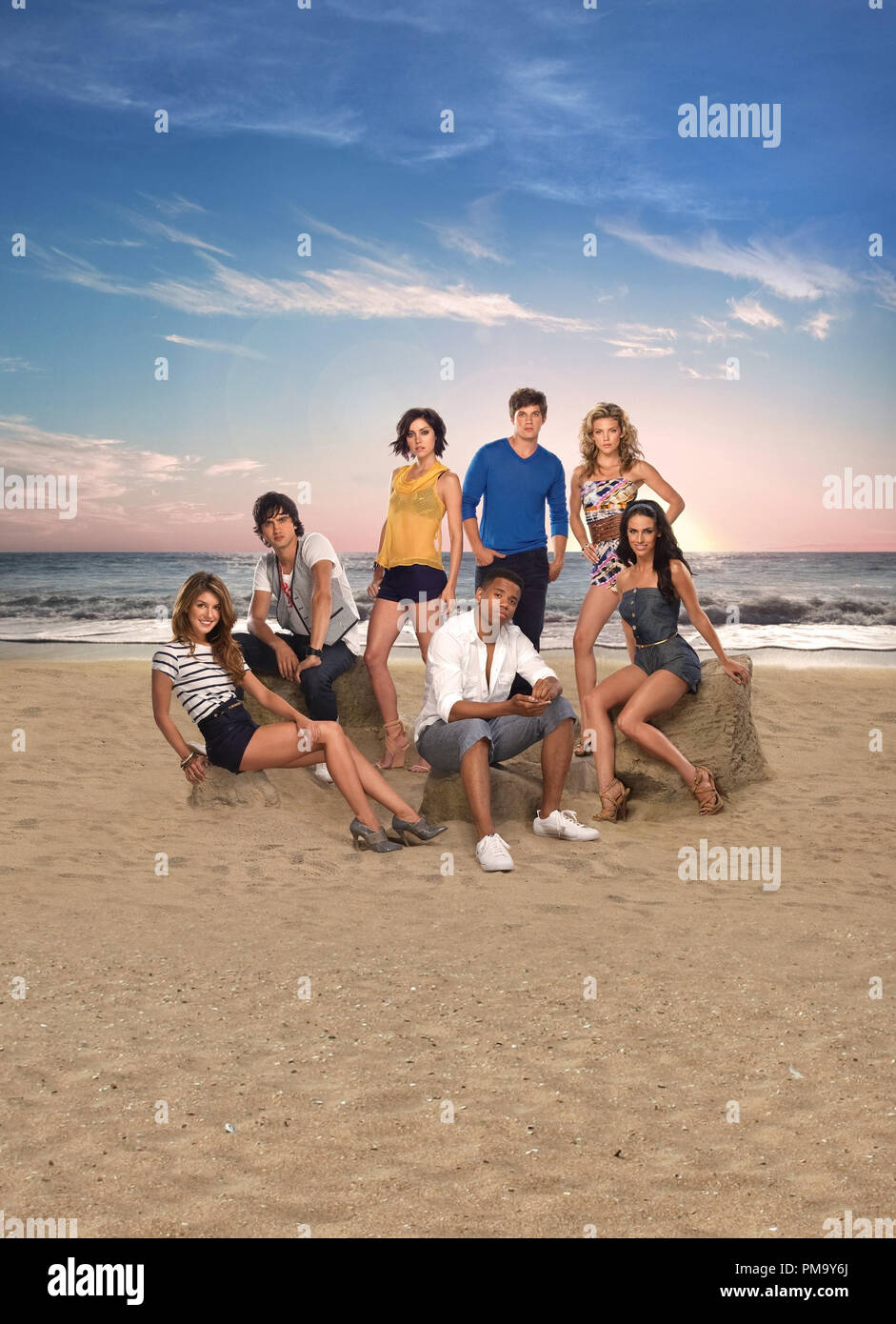 '90210' de temporada 2 (2009- 2010) elenco Shenae Grimes, AnnaLynne McCord, Jessica Stroup y Jessica Lowndes Foto de stock