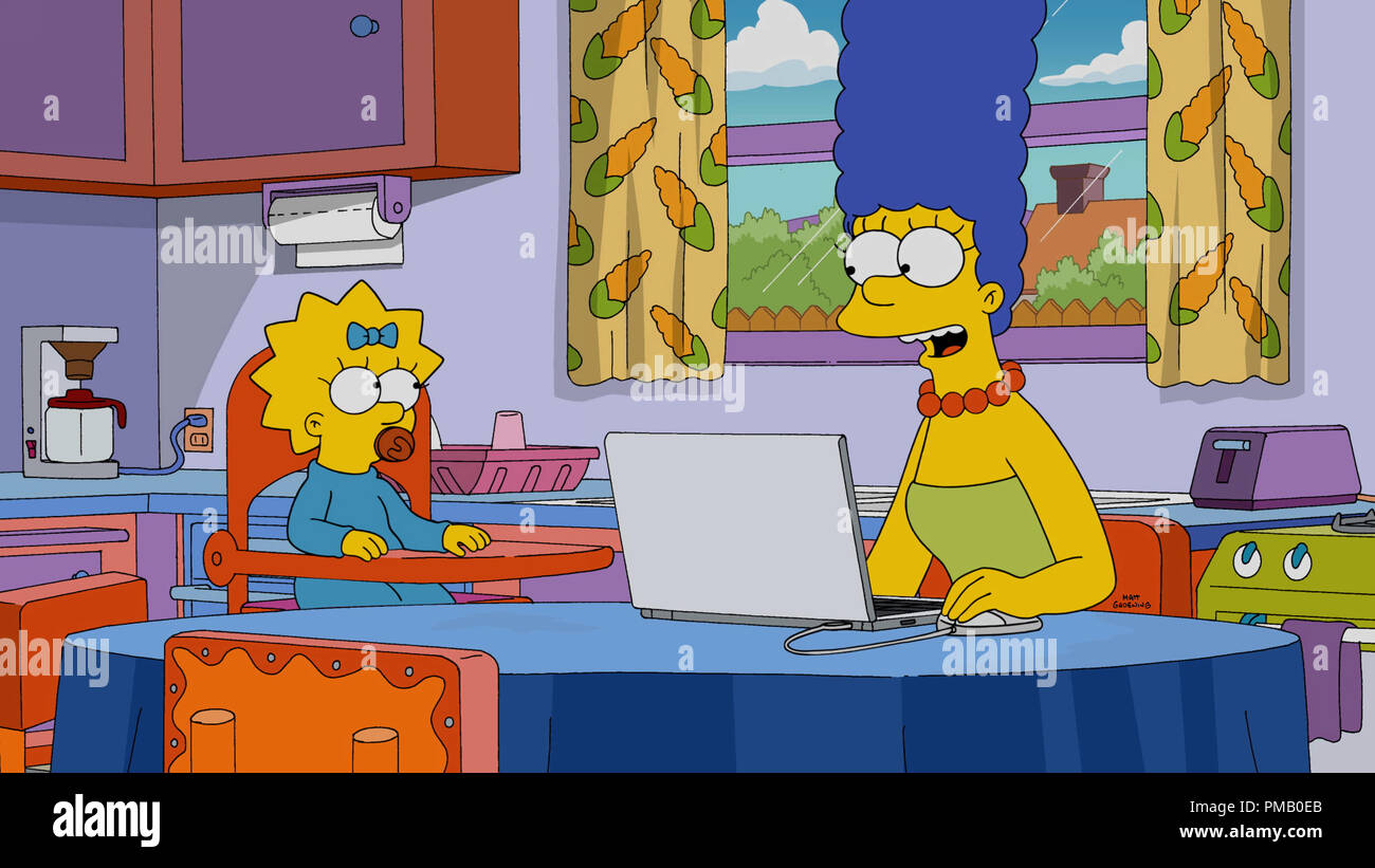 Los Simpsons: Marge felizmente puestos una foto de su día de trabajo con Homero en medios sociales sobre "La Chica Código' episodio de Los Simpson airear en FOX. TCFFC © 2016 TODOS LOS DERECHOS RESERVADOS. Foto de stock