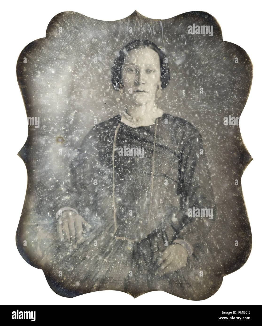 [Untitled] (Retrato de una mujer). Fecha/período: Ca. 1860. Fotografía. Daguerrotipo. Autor: fotógrafo no identificado. Foto de stock