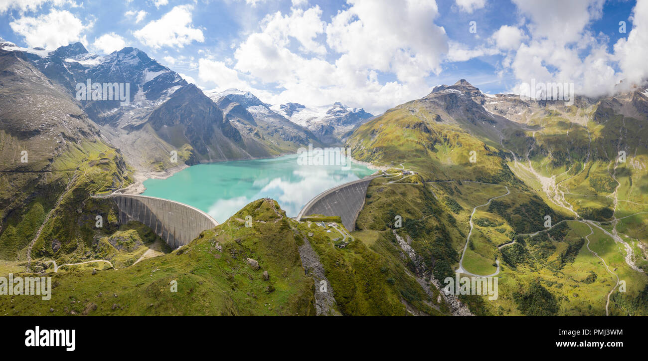 Mooserboden represa y embalse, Kaprun, Zell am See, Salzburgo, Austria Foto de stock