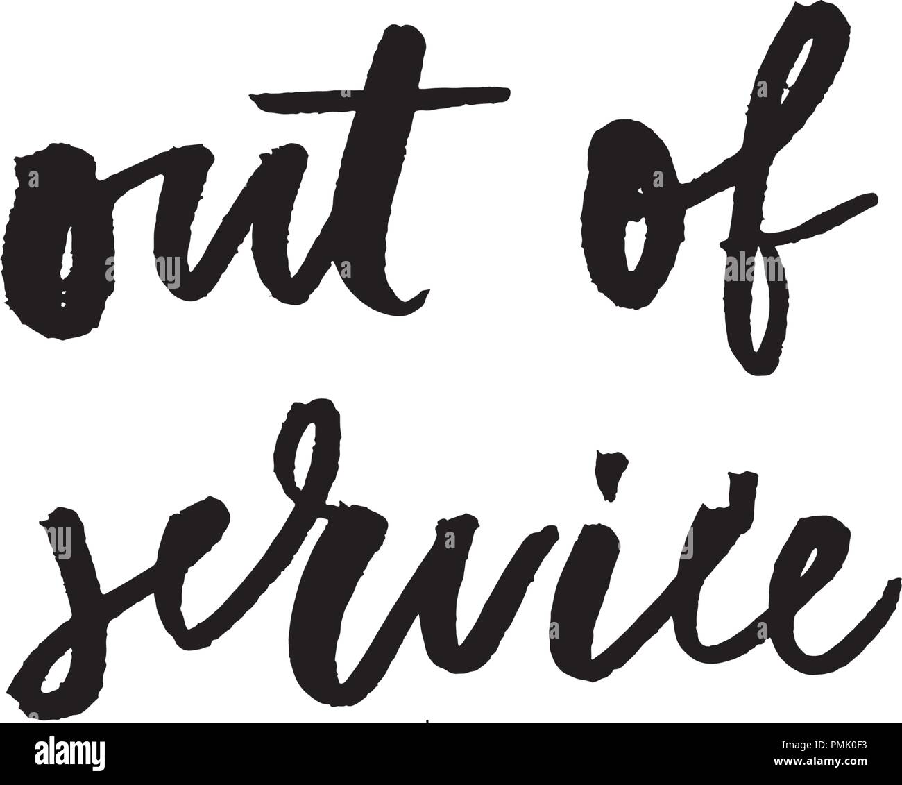 Lema fuera de servicio la frase de moda de impresión vectorial gráfico rotulación Imagen Vector