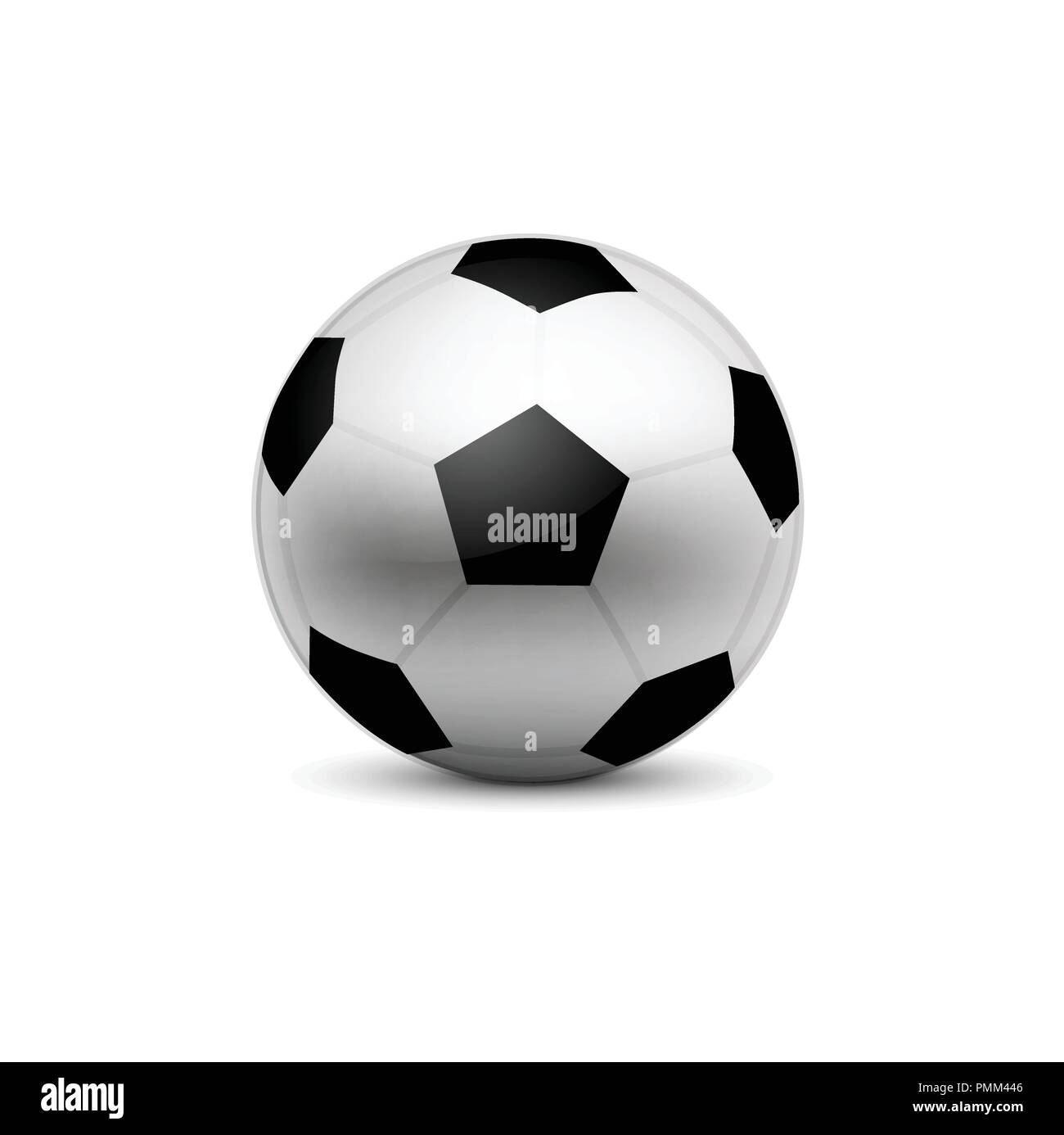 Balón de fútbol vectorial aislado en blanco. Símbolo del equipo de fútbol  realista en blanco y negro para la decoración de los campeonatos Imagen  Vector de stock - Alamy